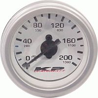 KP Components 2.0" Single Needle Air Gauge (200psi) - White Face