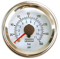 2 IN Dual Needle Gauge (White Face Illuminated 160 PSI)