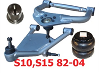 1982-2004 CHEVROLET S10,S15 Upper and Lower Control Arms with Bags and Mounts - With X-Shaft (Set)