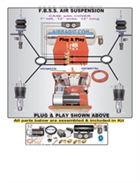 2000-2006 Landrover Freelander Complete Air Suspension Kit System F=STRUT CUSTOM WITH ARM,R=STRUT