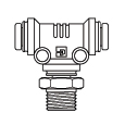 1/2 NPT to 1/2 Line to 1/2 Line Tee